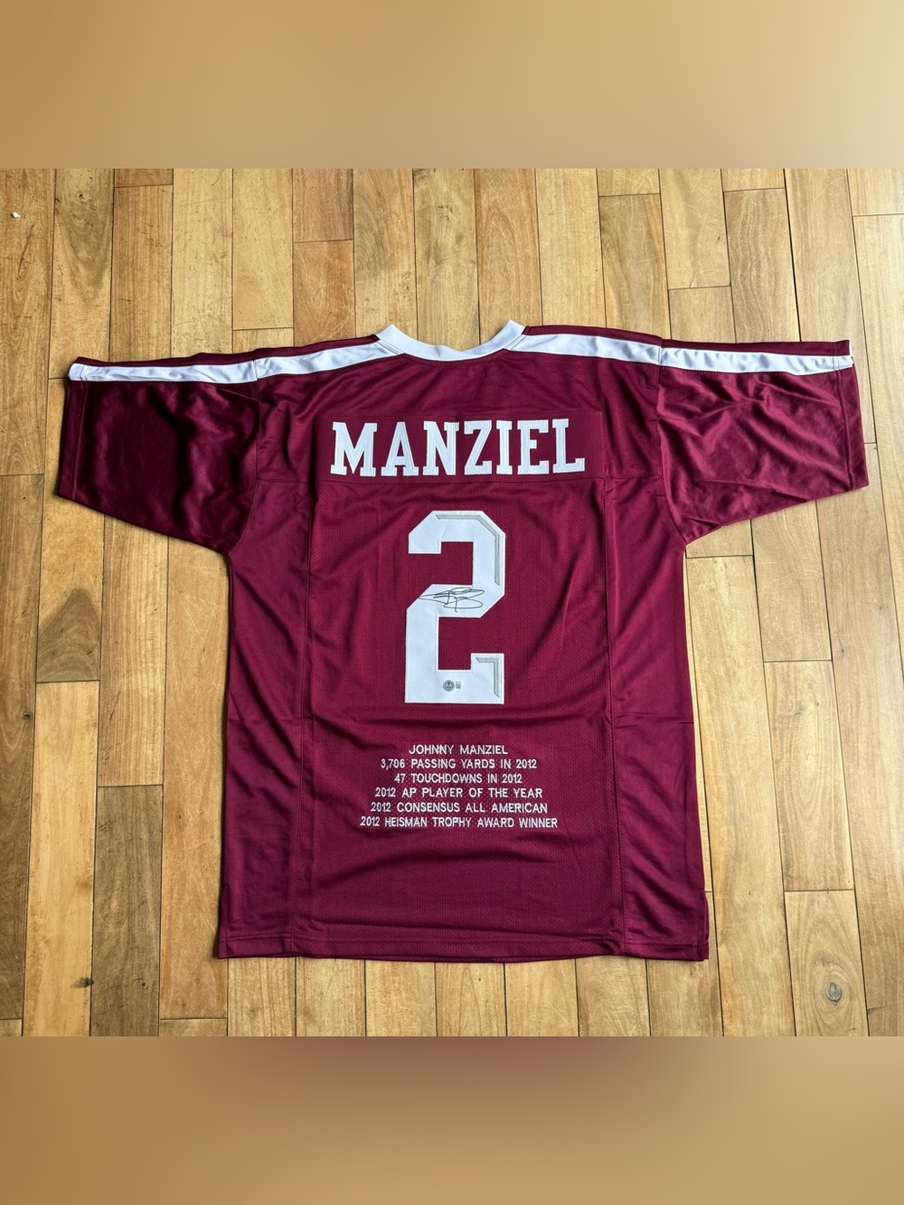 Authentic Autographed Johnny Manziel Texas A&M jersey with stats